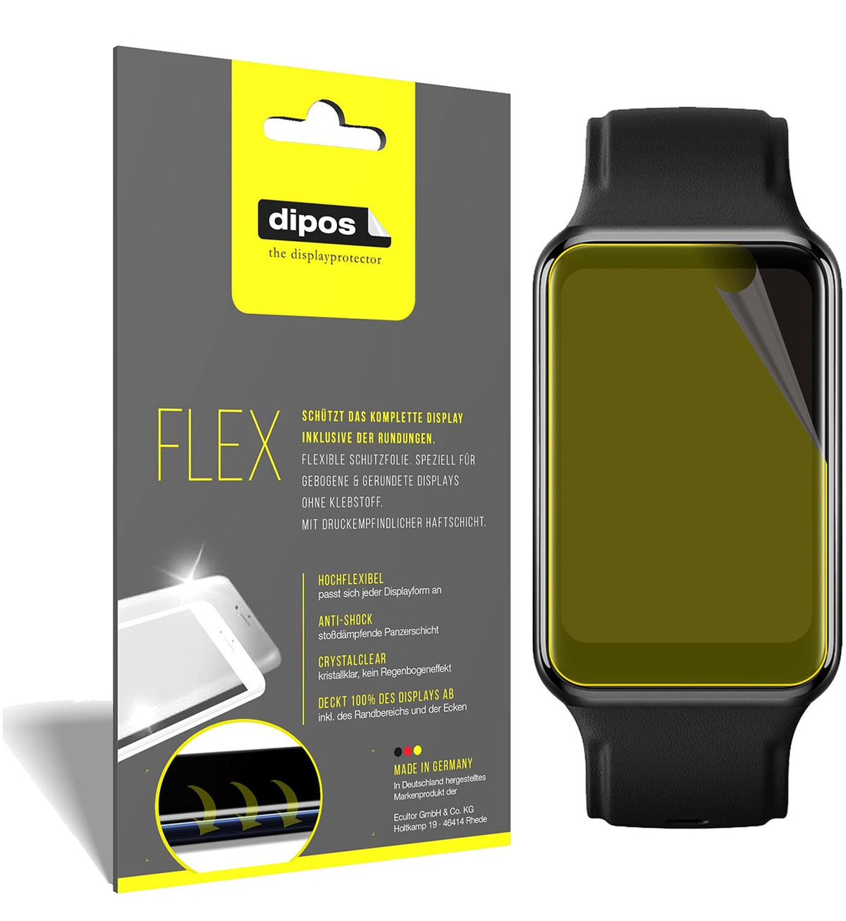 3x 3D Full Cover Schutzfolie für Oppo Watch Free (1)