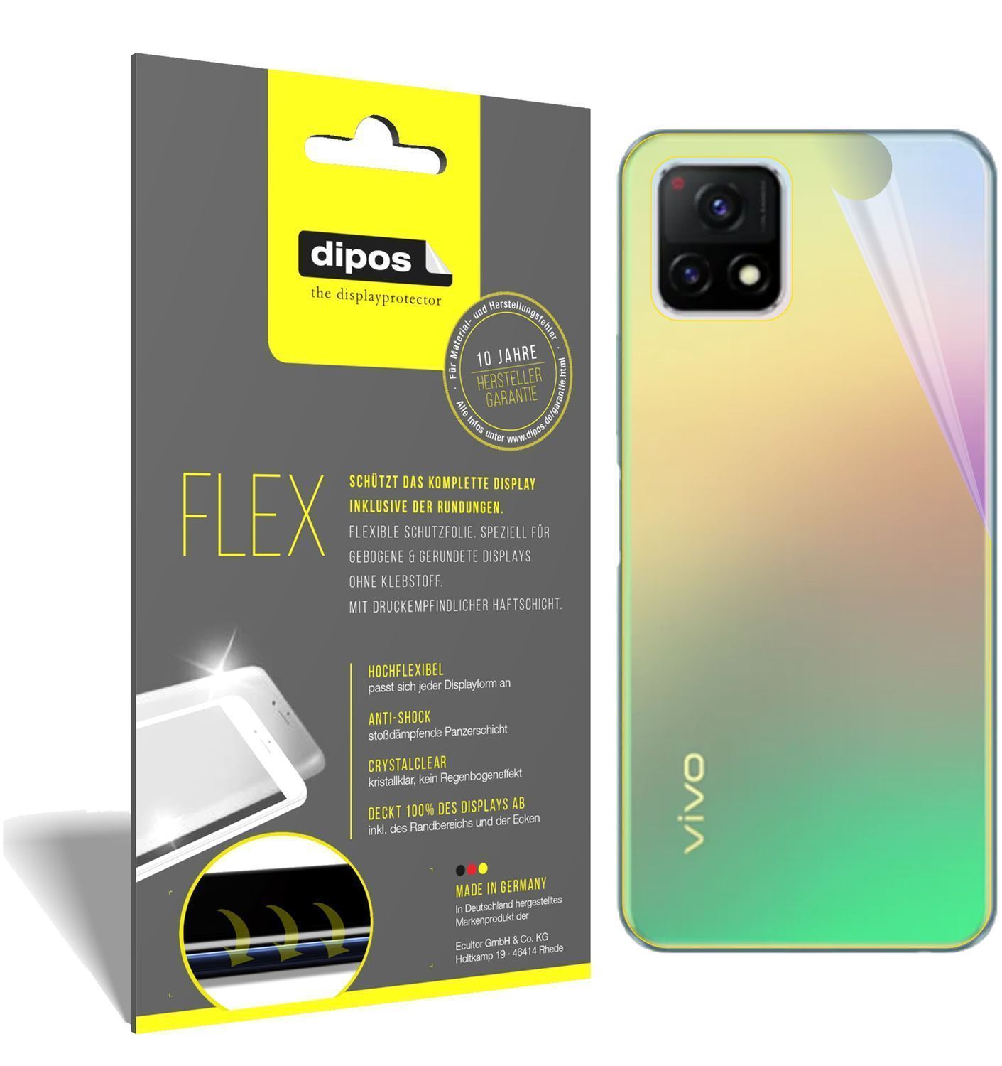 2x 3D Full Cover Schutzfolie für Vivo Y32 Rückseit (1)