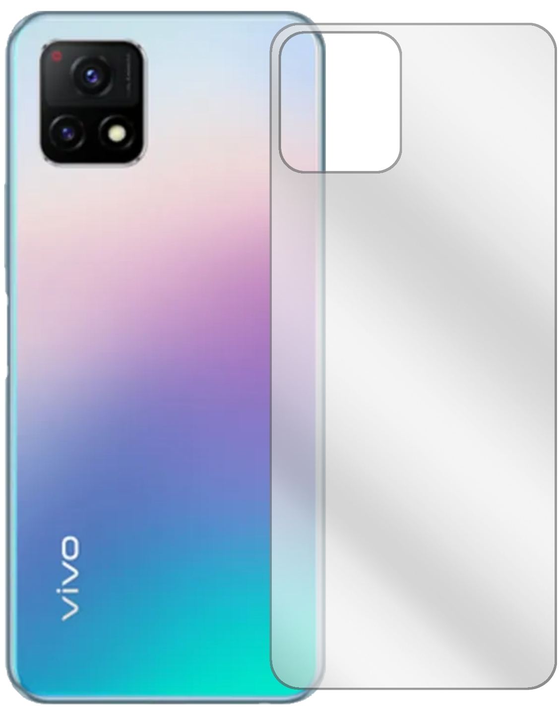 2x Schutzfolie klar für Vivo Y32 Rückseite Display (2)