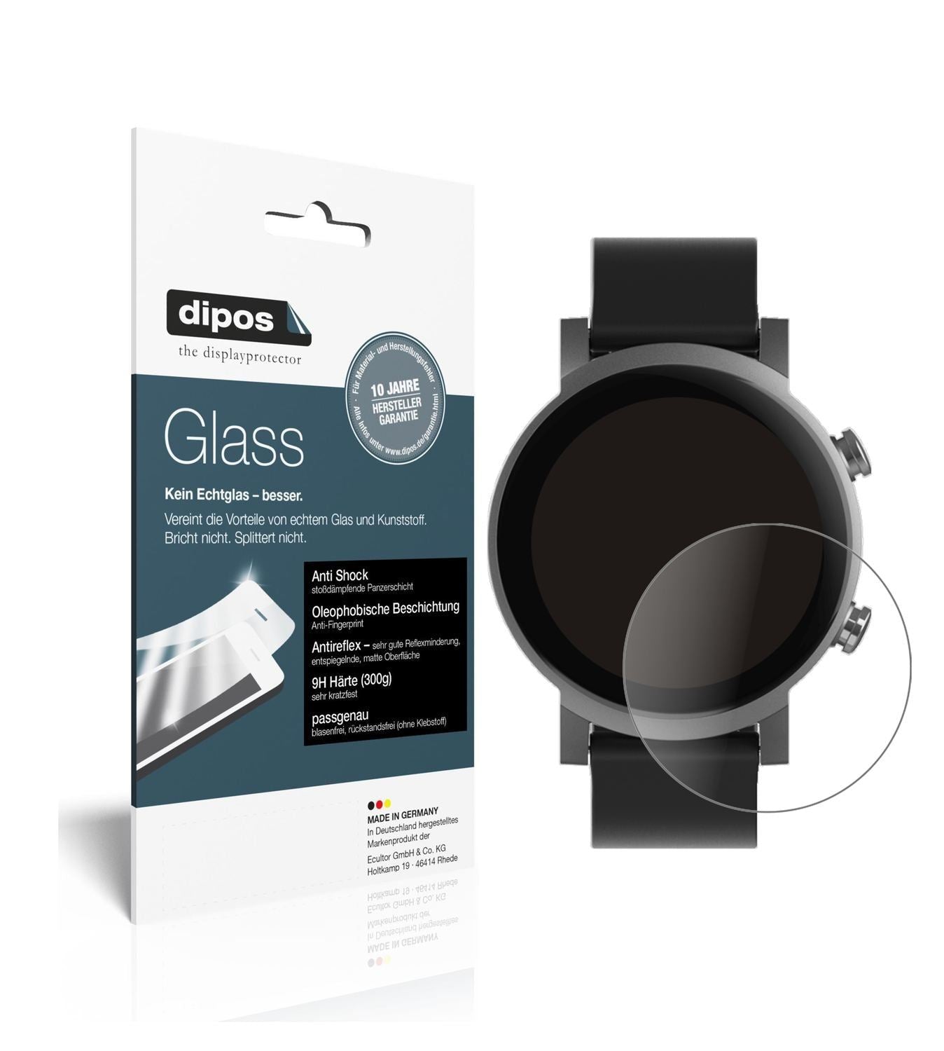 1x 9H Schutzfolie matt für TicWatch E3 Smartwatch  (1)