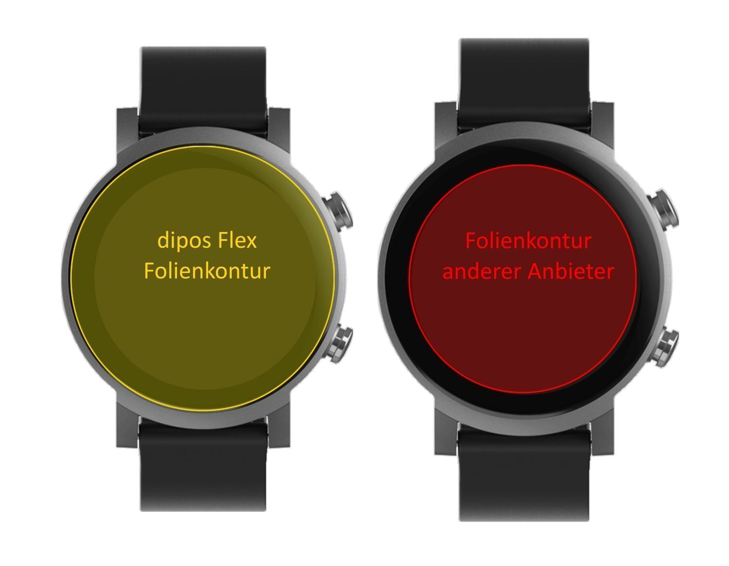 3x 3D Full Cover Schutzfolie für TicWatch E3 Smart (2)