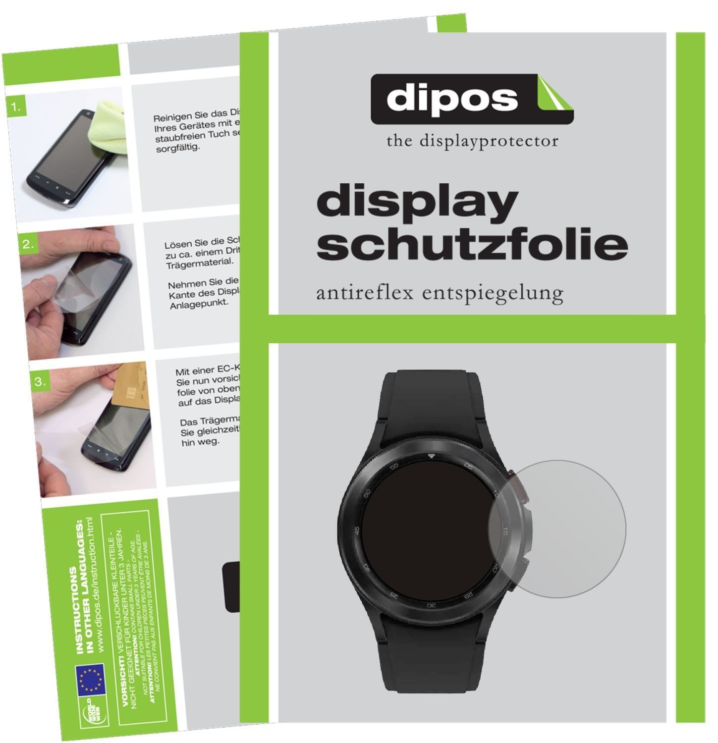 2x Schutzfolie matt für Samsung Galaxy Watch 4 Cla (1)