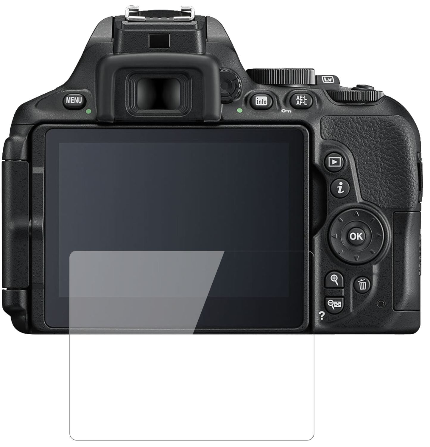 1x 9H Schutzfolie für Nikon D 5600 Panzerfolie (2)