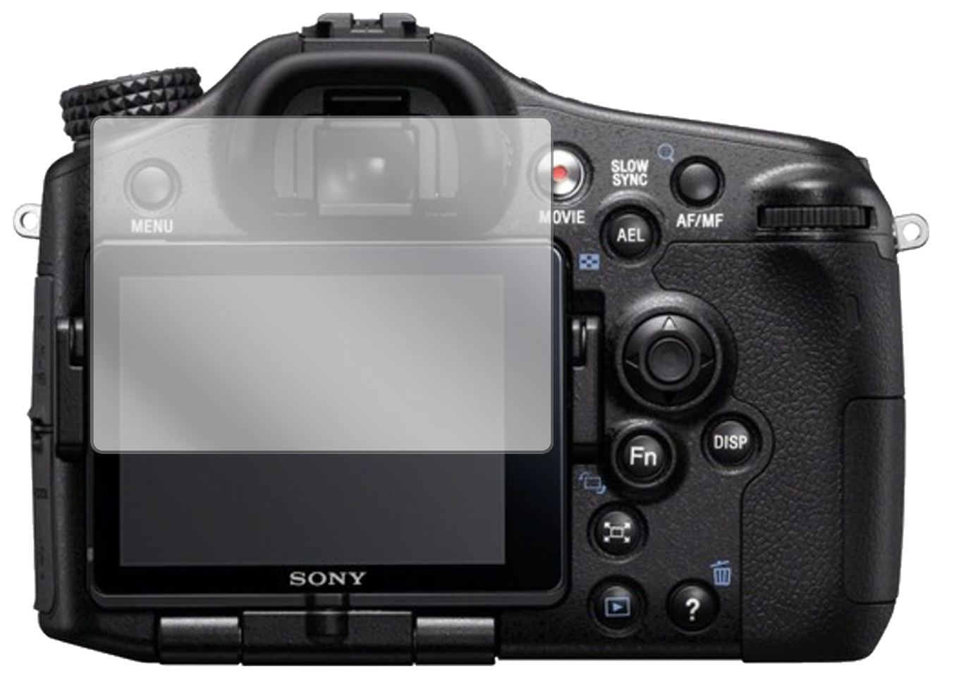 2x Schutzfolie klar für Sony Alpha 77 Display-Schu (2)