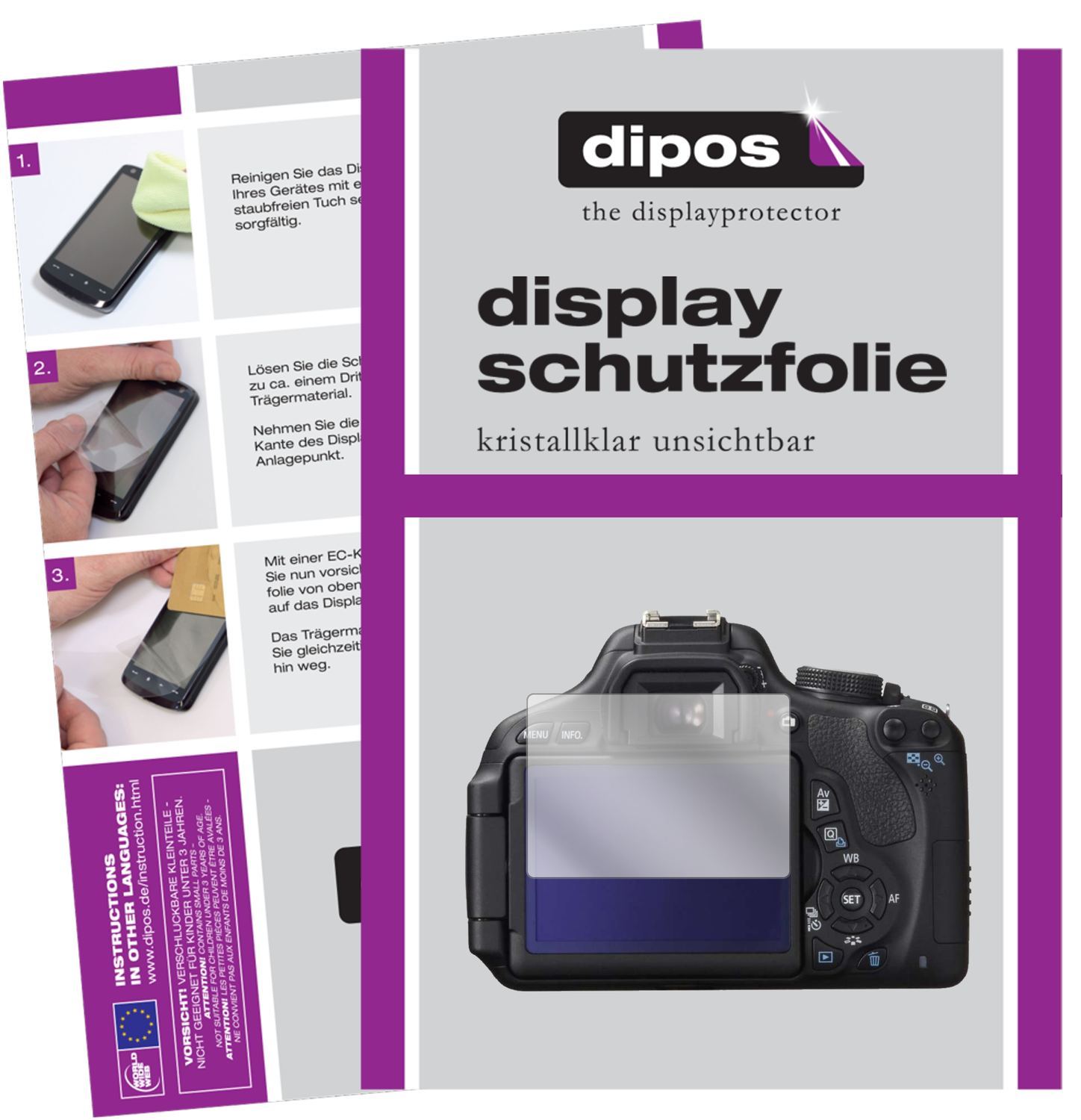5x Schutzfolie klar für Canon EOS 750D Display-Sch (1)