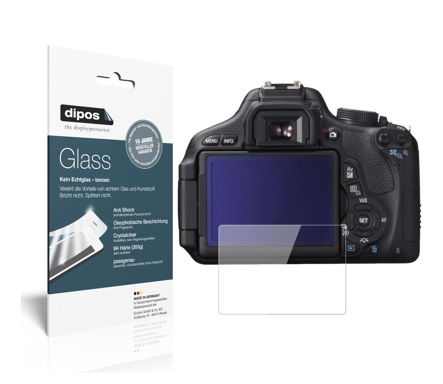 2x 9H Schutzfolie für Canon EOS 750D Panzerfolie (1)
