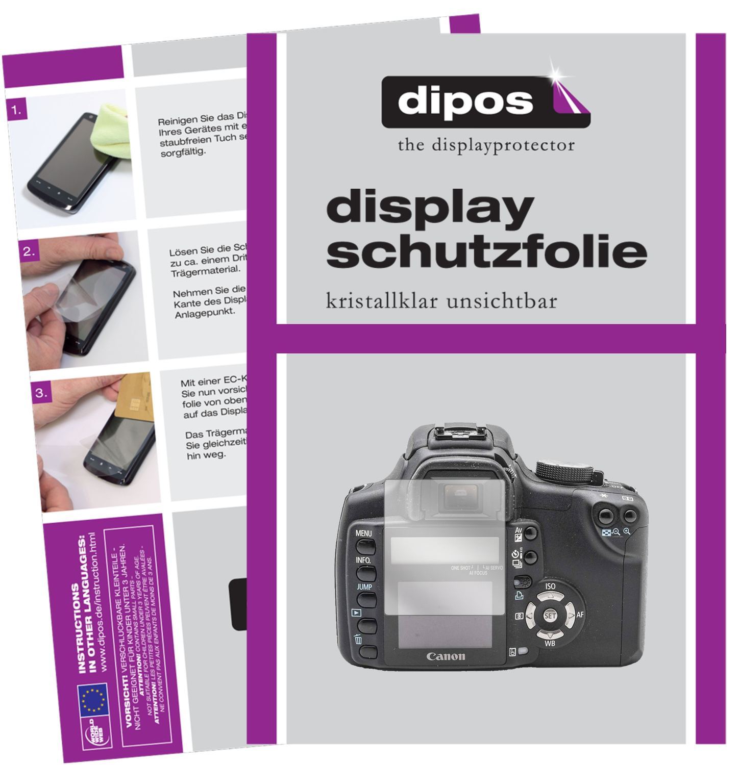 2x Schutzfolie klar für Canon EOS 350D Display-Sch (1)