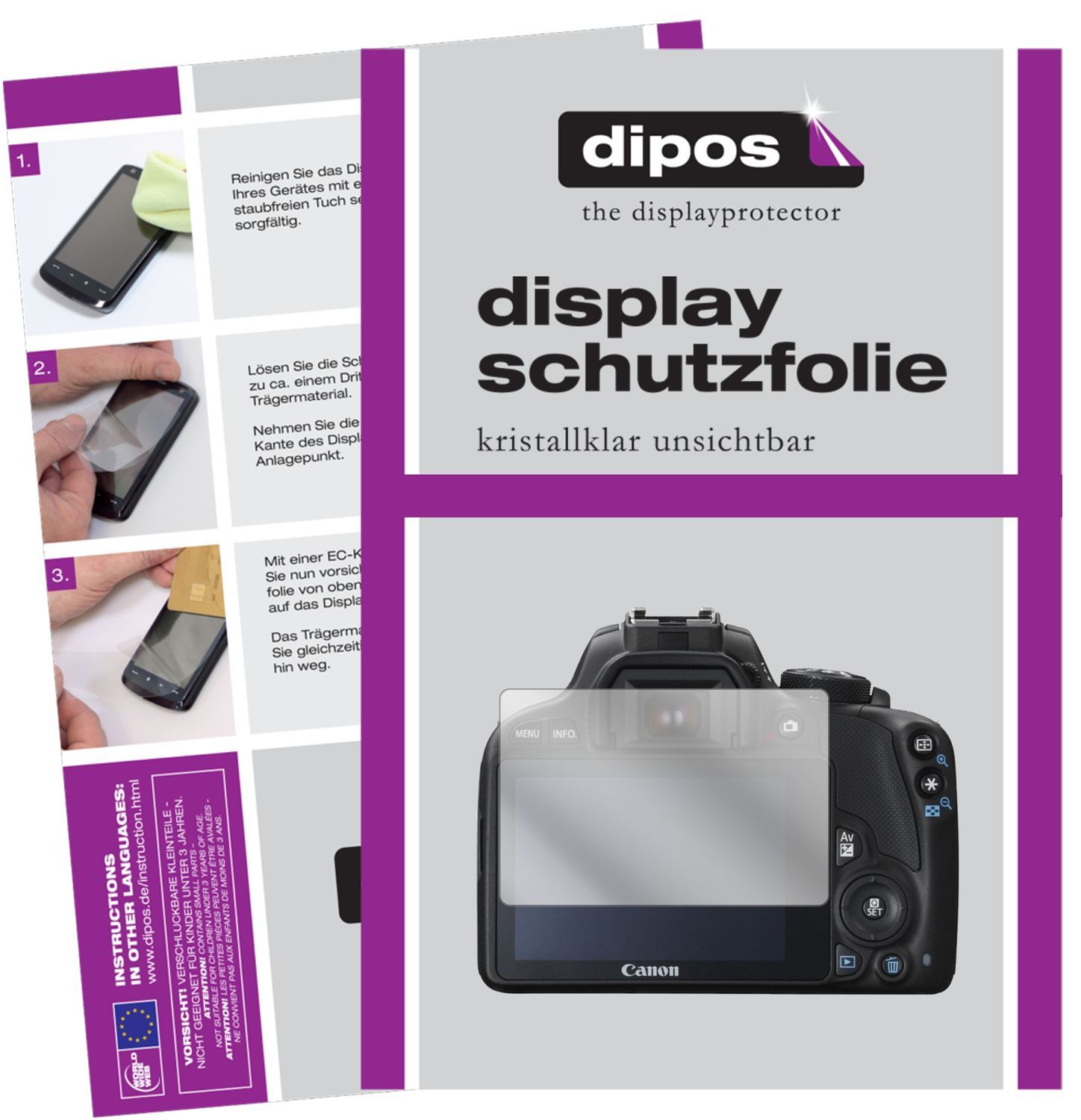1x Schutzfolie klar für Canon EOS 250D Display-Sch (1)