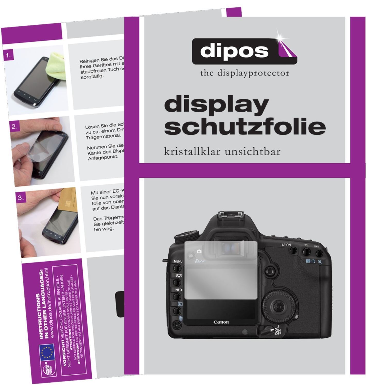 1x Schutzfolie klar für Canon Eos 5D Mark II Displ (1)