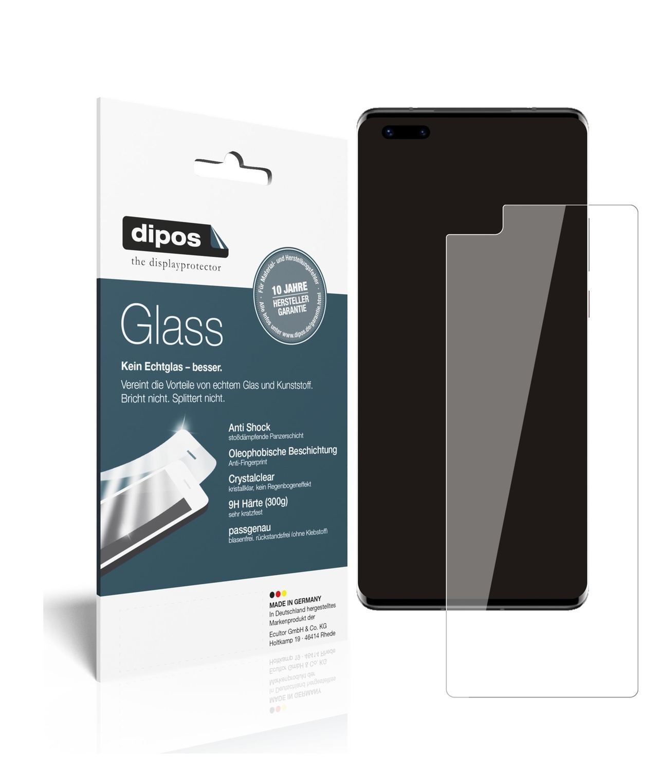 2x 9H Schutzfolie für Huawei Mate 40 Pro Panzerfol (1)