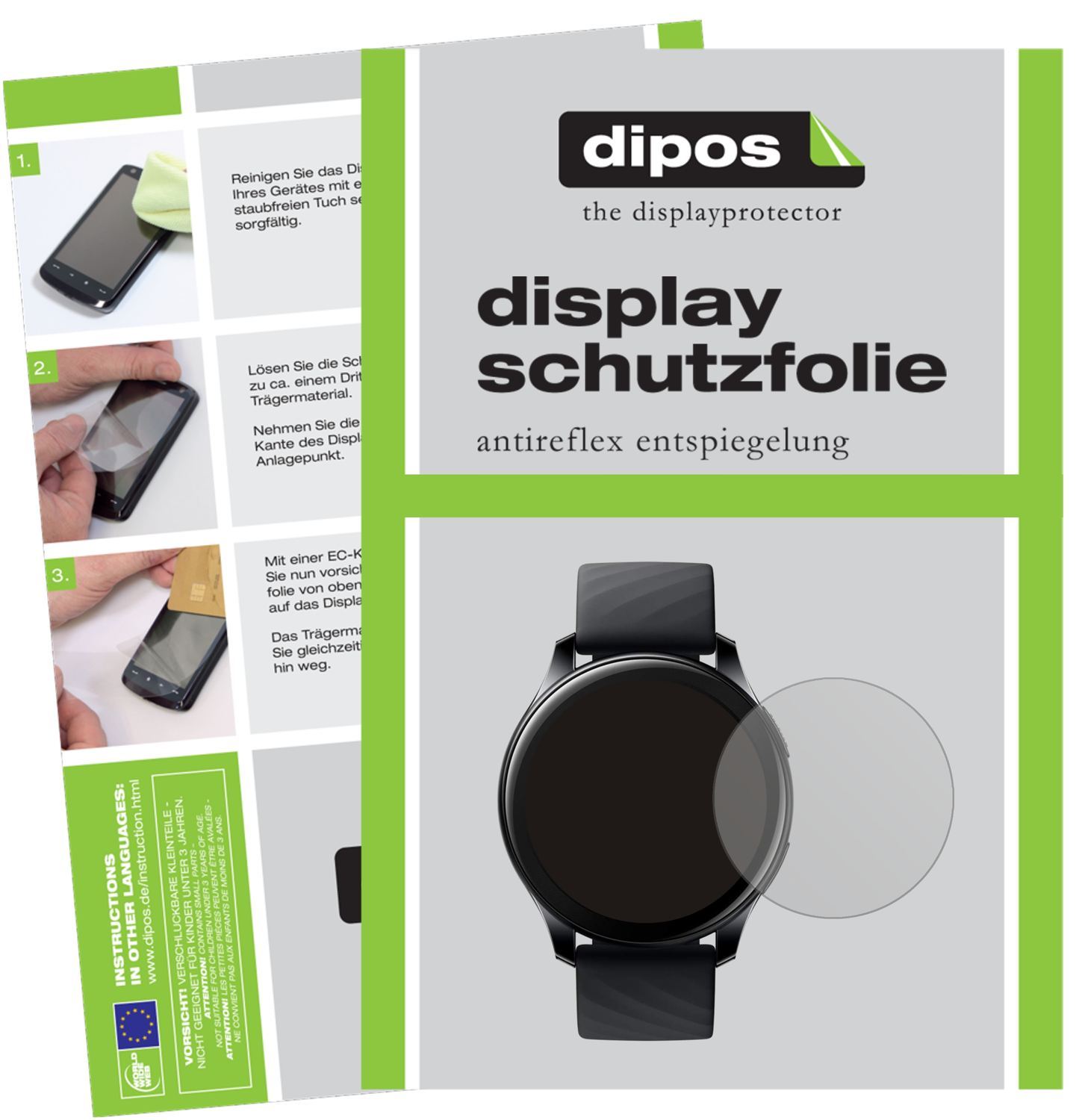 2x Schutzfolie matt für OnePlus Watch (46mm) Displ (1)