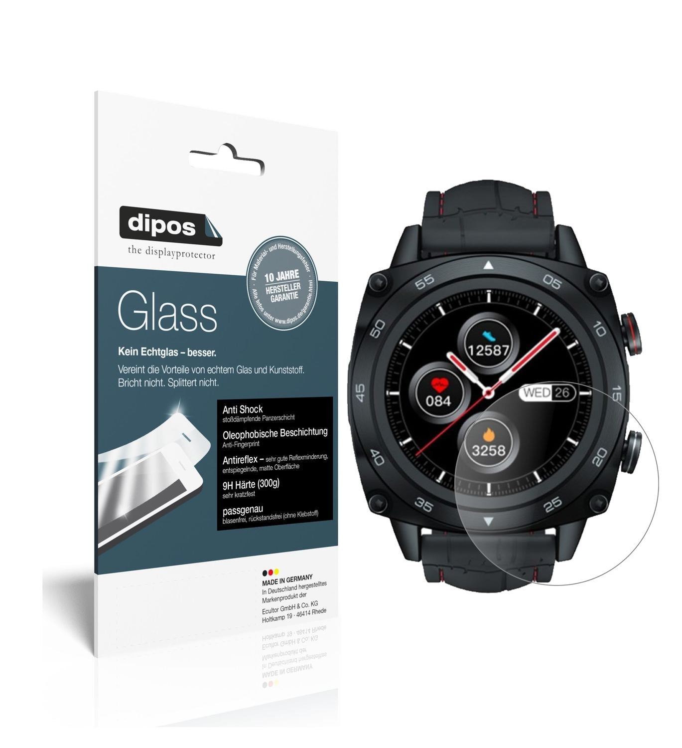 1x 9H Schutzfolie matt für Cubot C3 Smartwatch Pan (1)