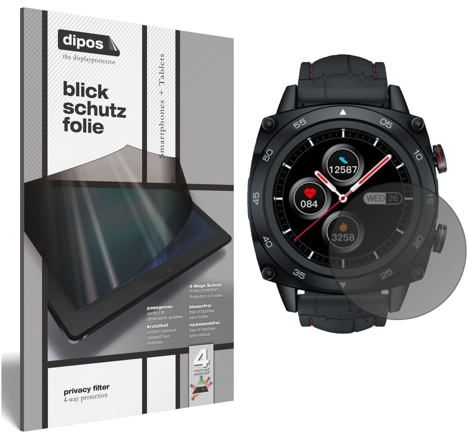 Blickschutzfolie für Cubot C3 Smartwatch matt Schu (1)