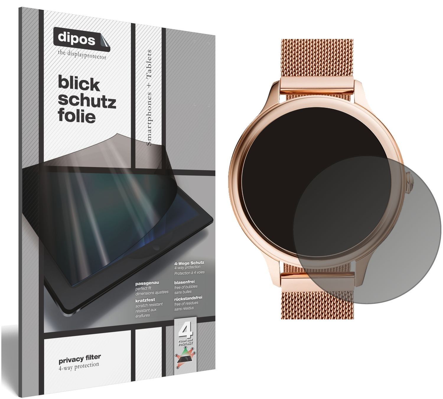 Blickschutzfolie für Fossil Gen 5E (42mm) matt Sch (1)