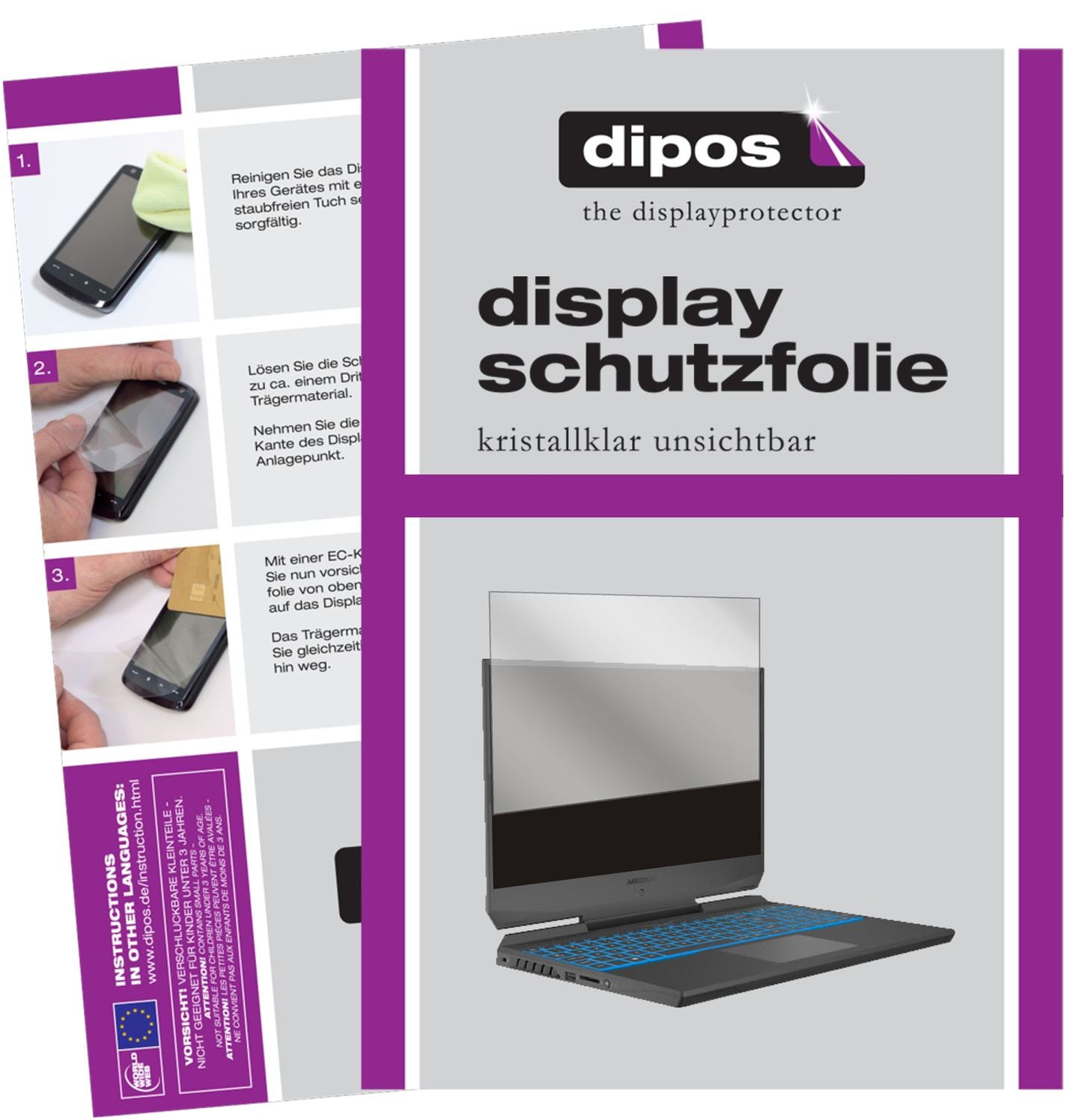 2x Schutzfolie klar für Medion Erazer Deputy P10 D (1)
