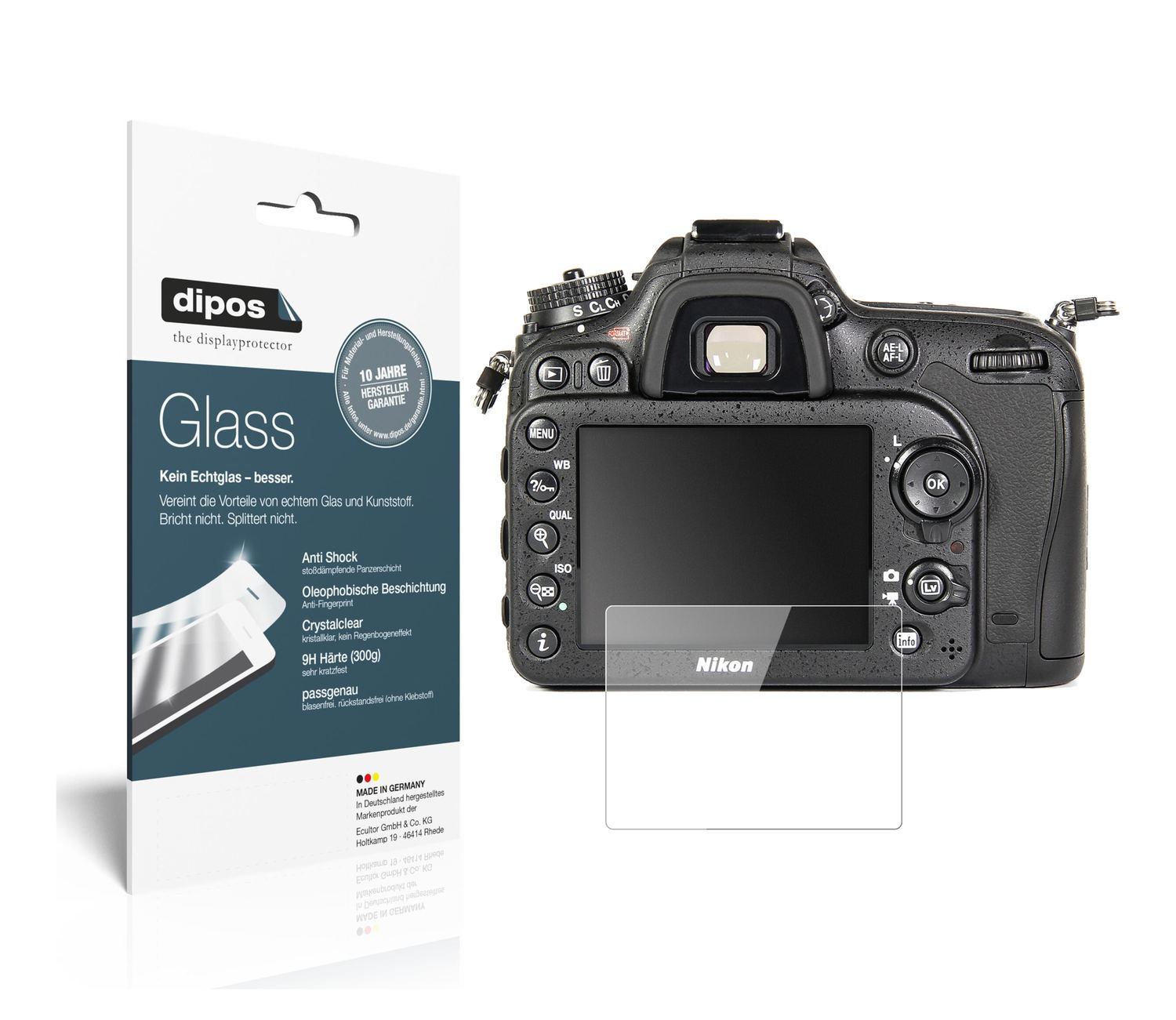 2x 9H Schutzfolie für Nikon D7100 Panzerfolie (1)