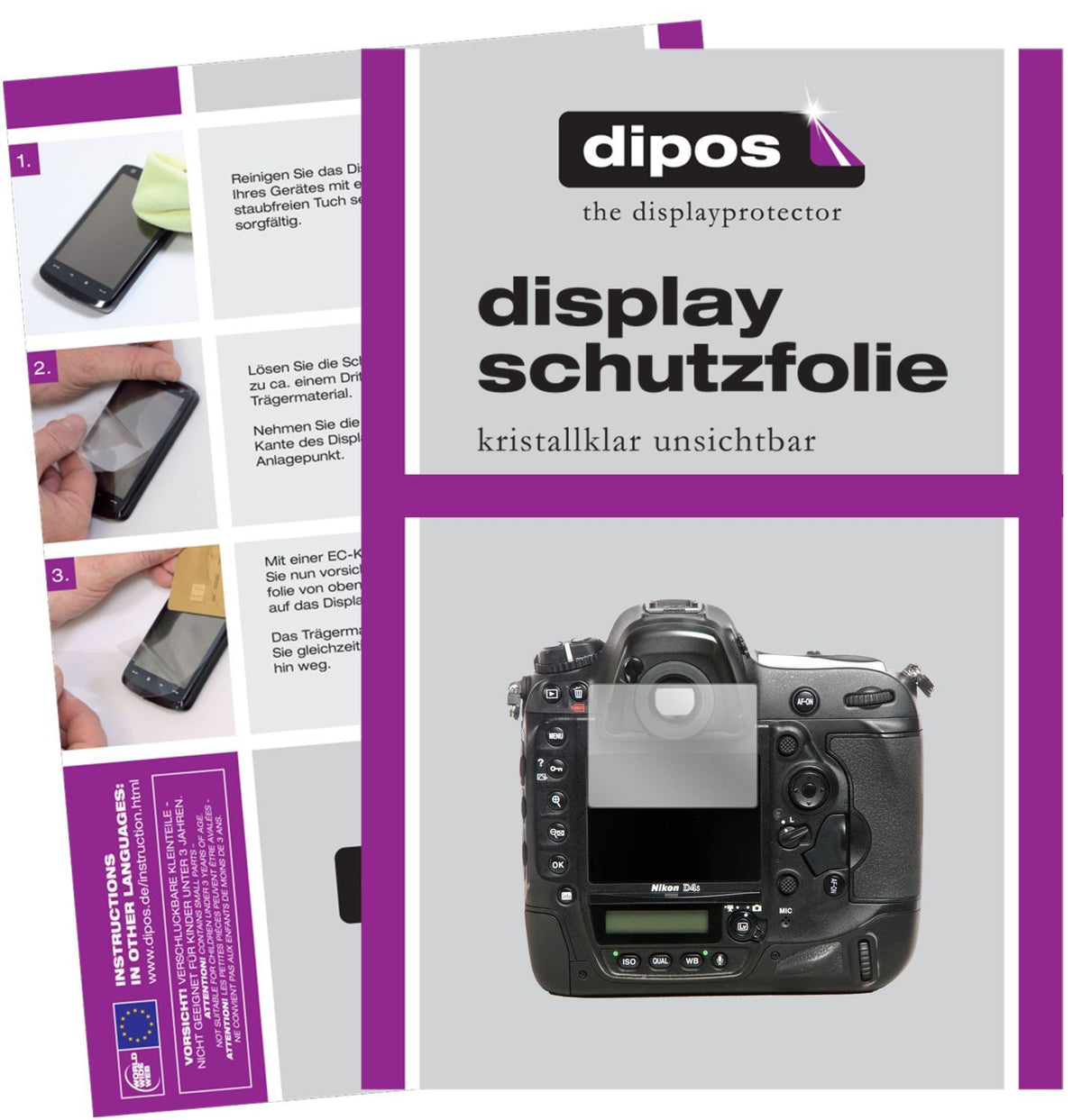 1x Schutzfolie klar für Nikon D4s Display-Schutzfo (1)