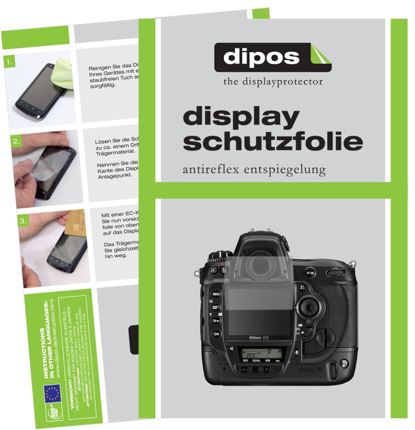 2x Schutzfolie matt für Nikon D3 Display-Schutzfol (1)