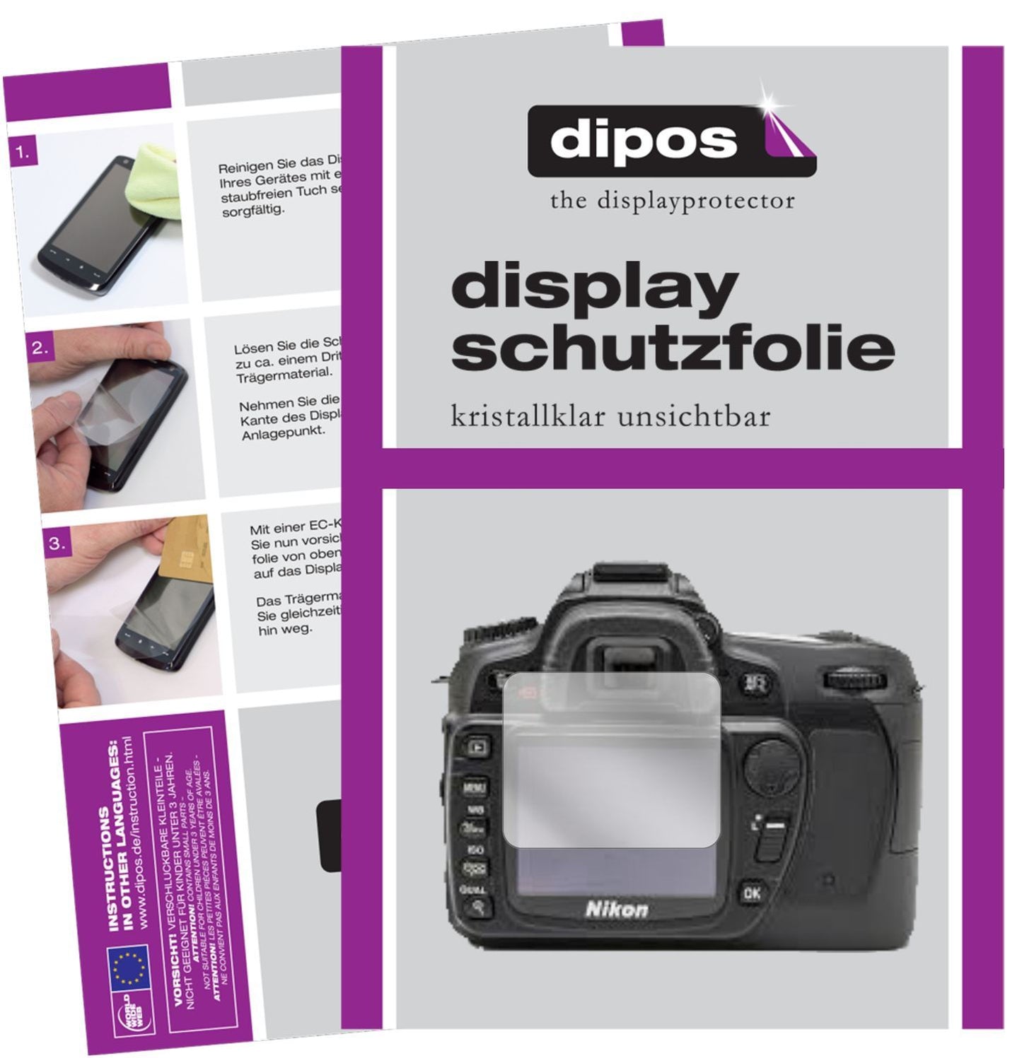 6x Schutzfolie klar für Nikon D80 Display-Schutzfo (1)