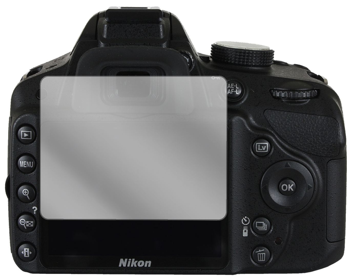 2x Schutzfolie klar für Nikon D3200 Display-Schutz (2)