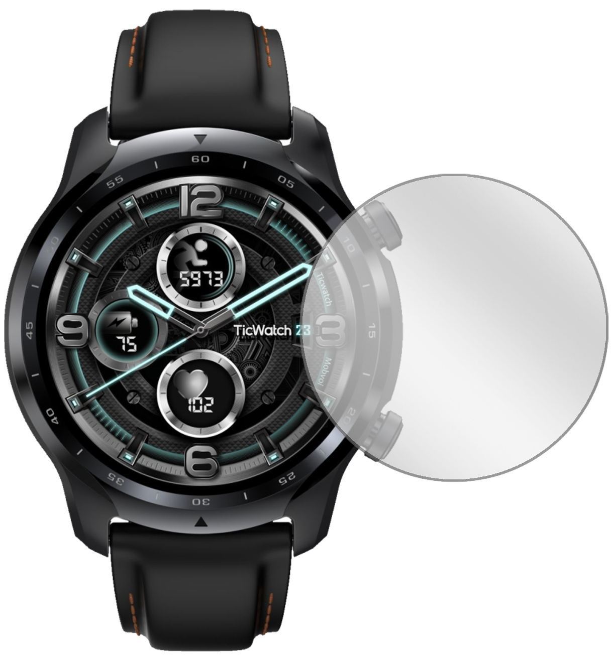 1x Schutzfolie klar für Mobvoi TicWatch Pro 3 (47m (2)