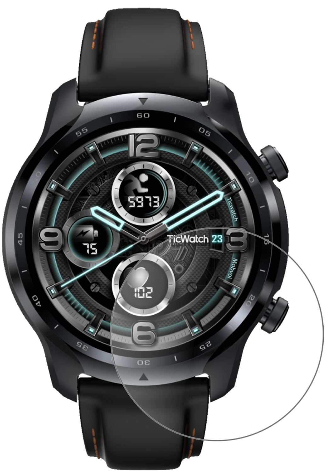 2x 9H Schutzfolie matt für Mobvoi TicWatch Pro 3 ( (2)