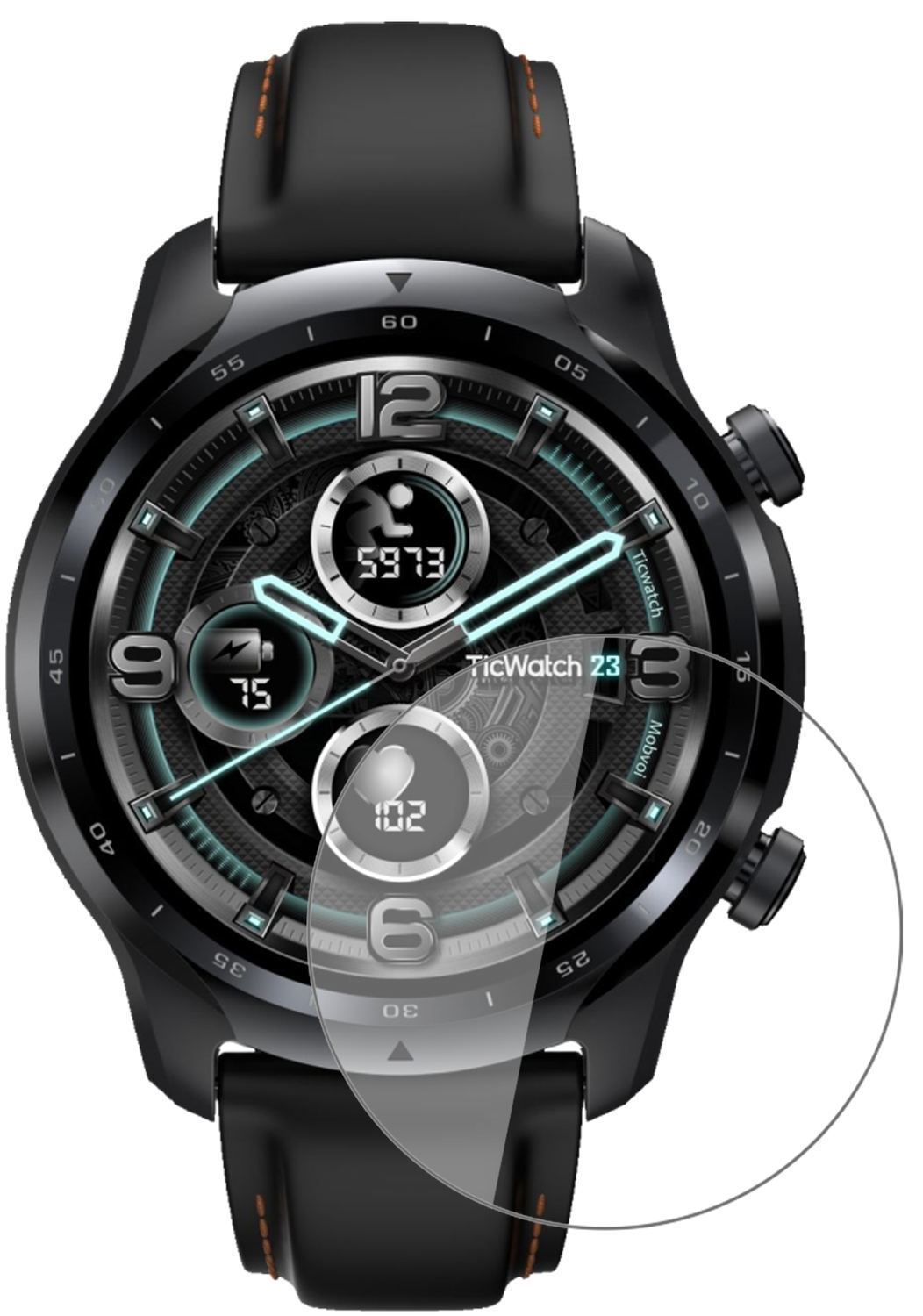 2x 9H Schutzfolie für Mobvoi TicWatch Pro 3 (47mm) (2)