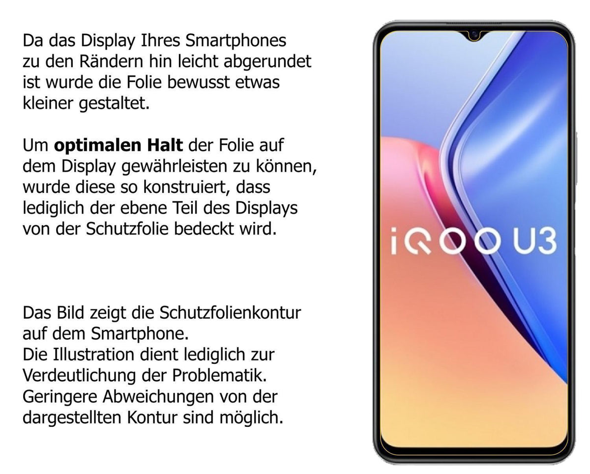 2x 9H Schutzfolie für Vivo iQOO U3 Panzerfolie (3)
