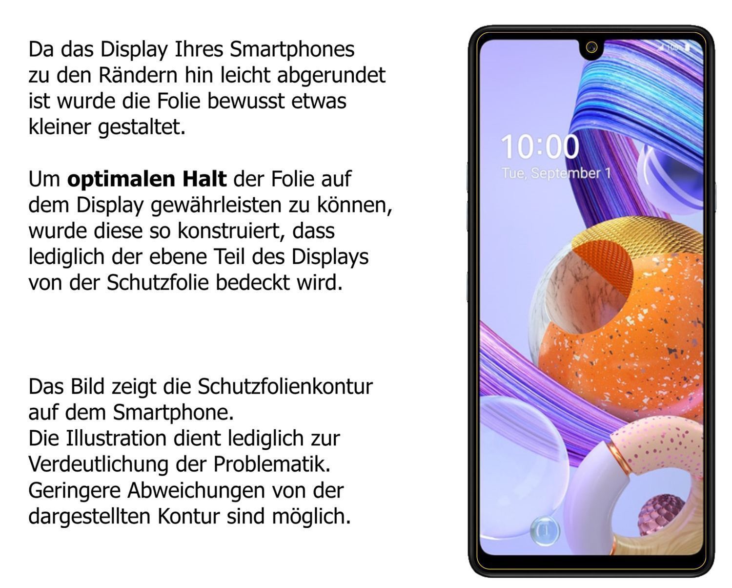 Blickschutzfolie für LG K71 matt Schutzfolie Priva (5)