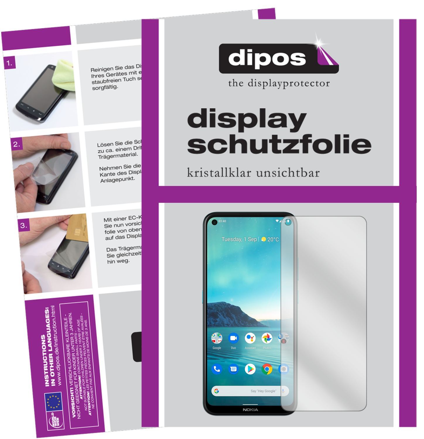 2x Schutzfolie klar für Nokia 46115 Display-Schutz (1)