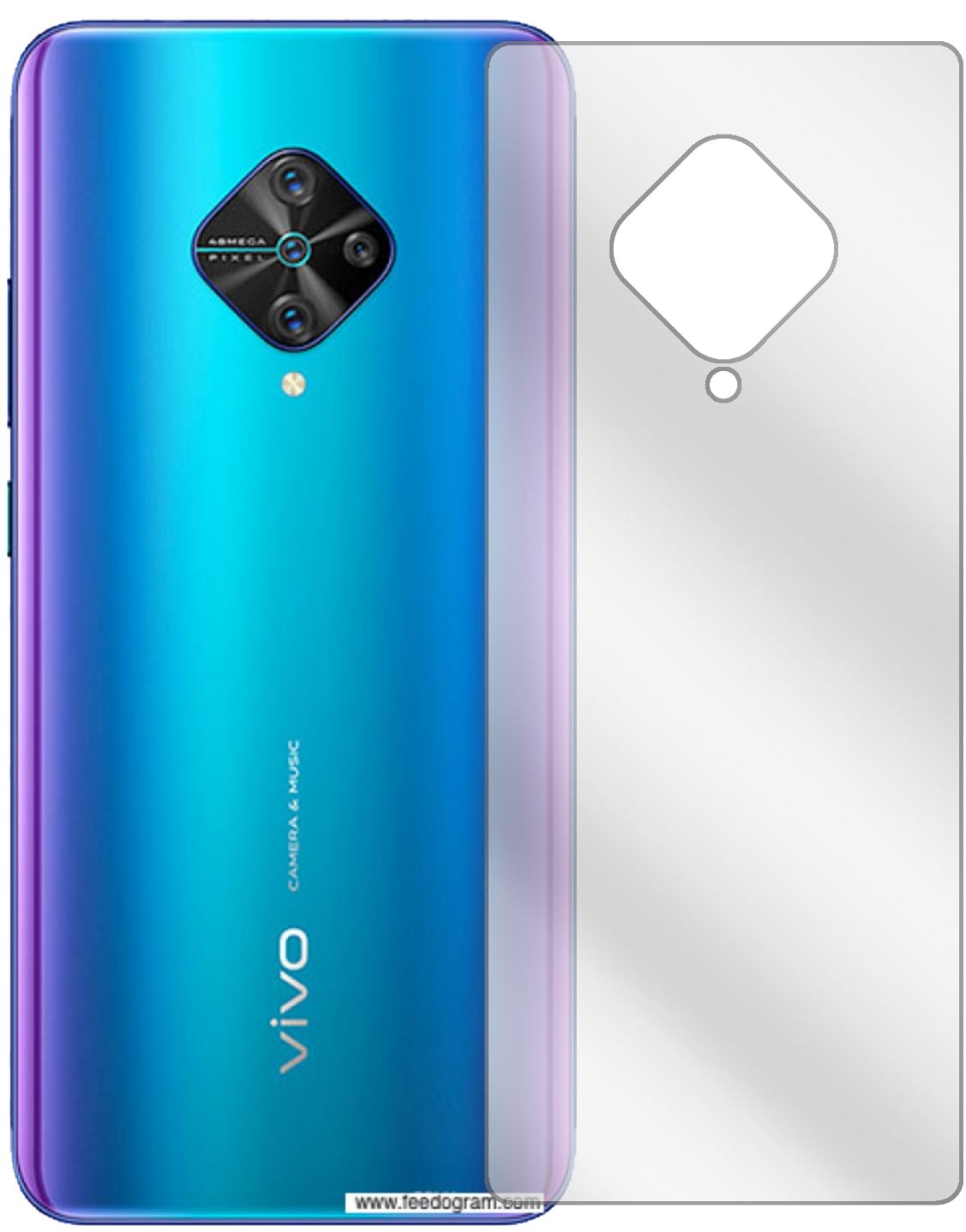 5x Schutzfolie klar für Vivo Y51 (2020) Rückseite  (2)
