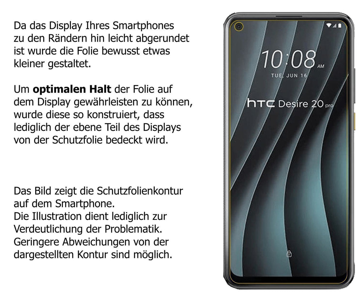 2x 9H Schutzfolie für HTC Desire 20 Pro Panzerfoli (3)