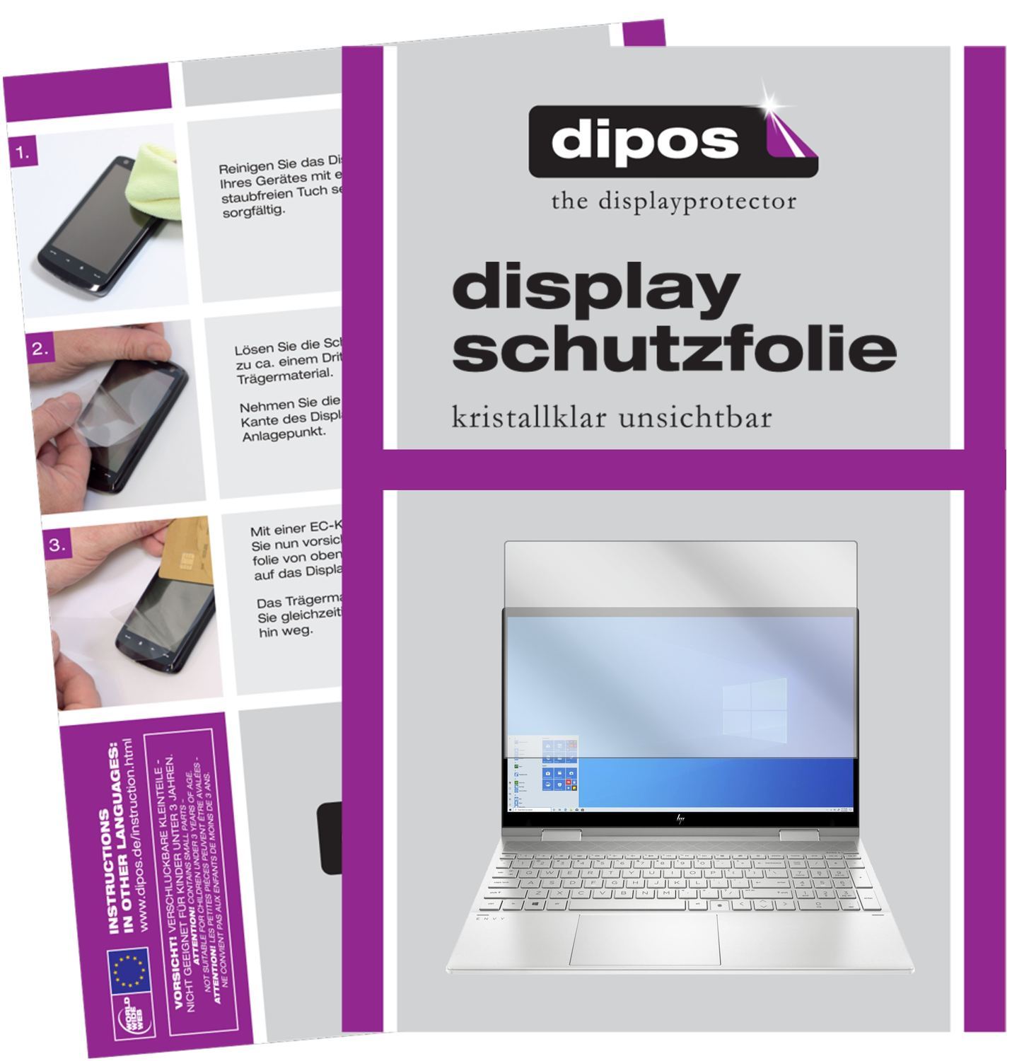 1x Schutzfolie klar für HP Envy x360 15 ed0768ng D (1)
