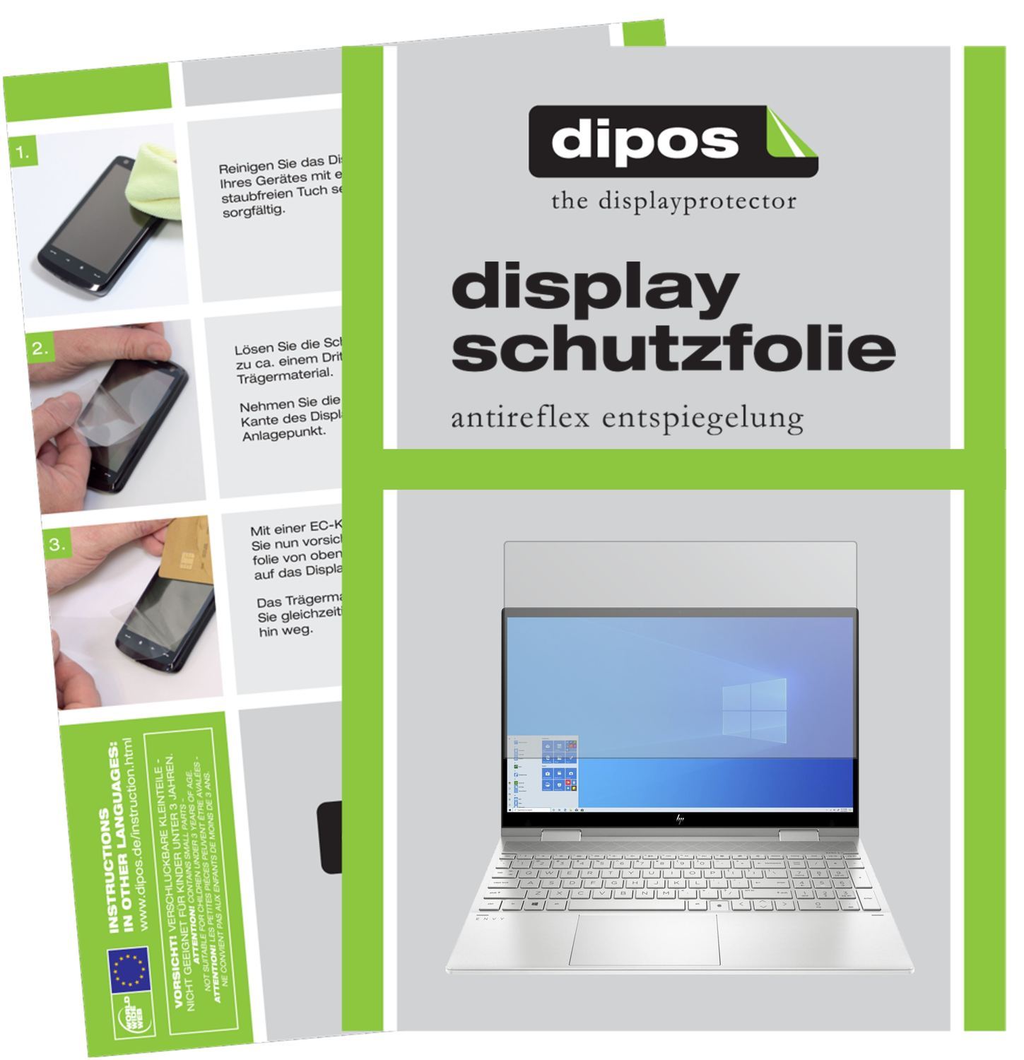 2x Schutzfolie matt für HP Envy x360 15 ed0768ng D (1)