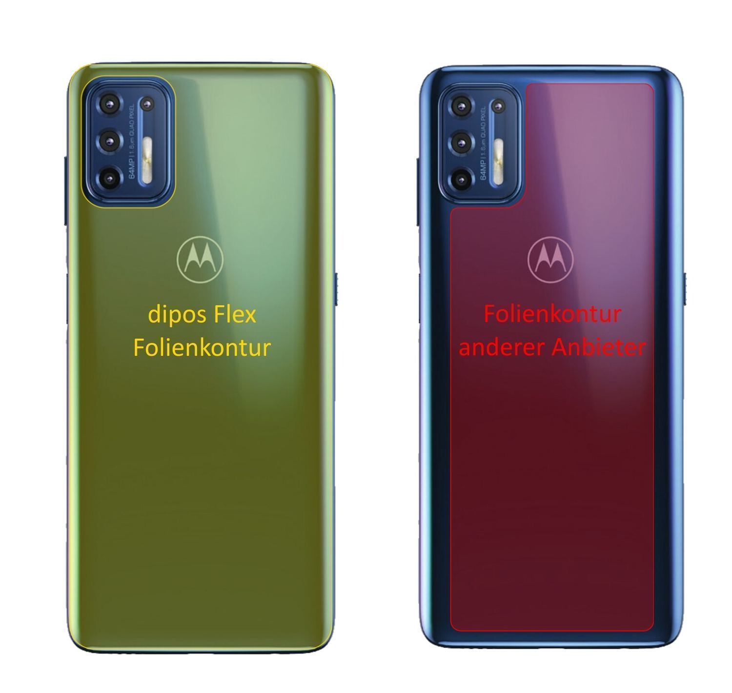 3x 3D Full Cover Schutzfolie für Motorola Moto G9  (2)