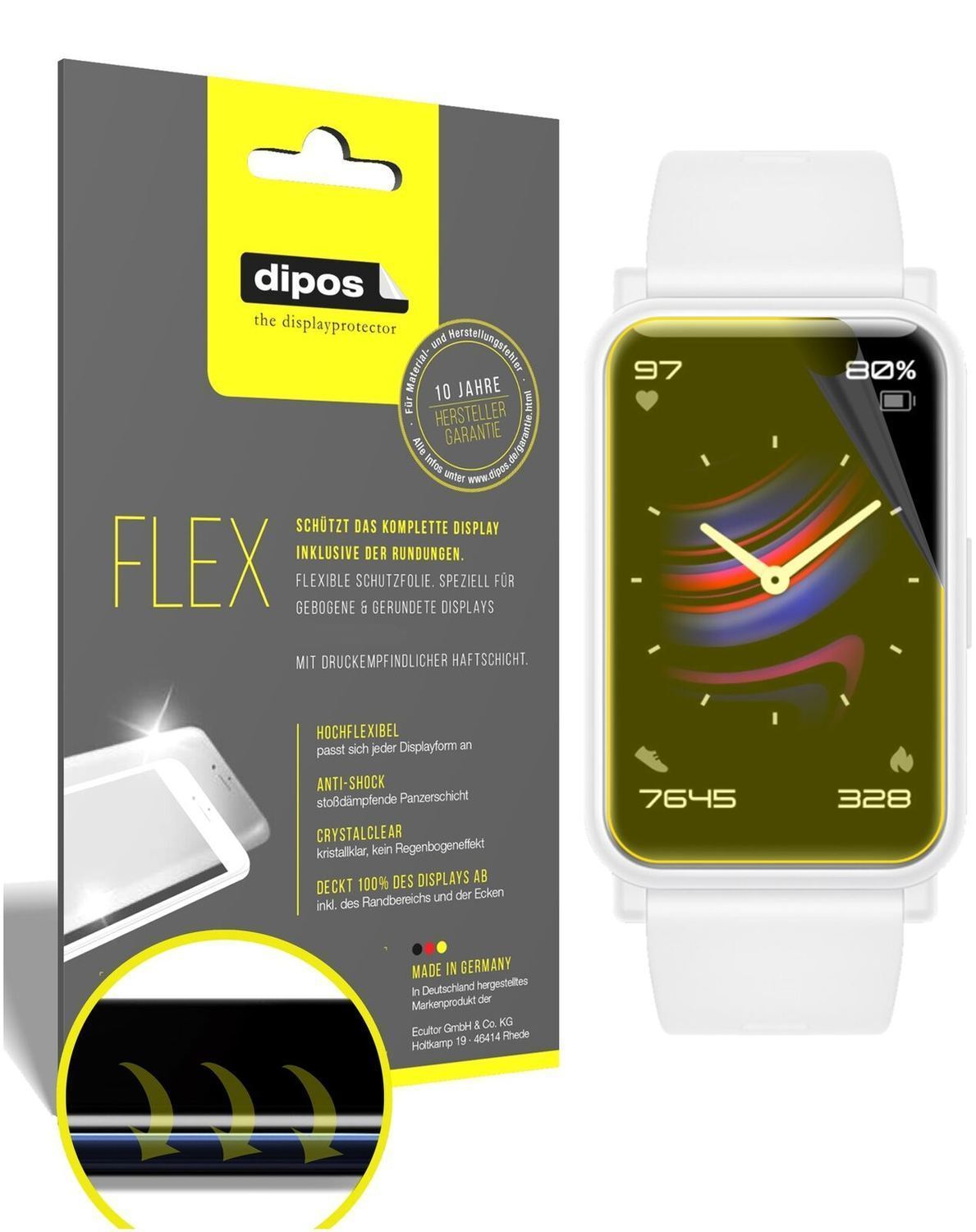 2x 3D Full Cover Schutzfolie für Honor Watch ES (1)