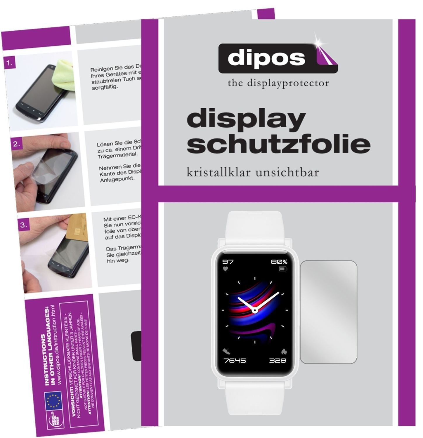 5x Schutzfolie klar für Honor Watch ES Display-Sch (1)