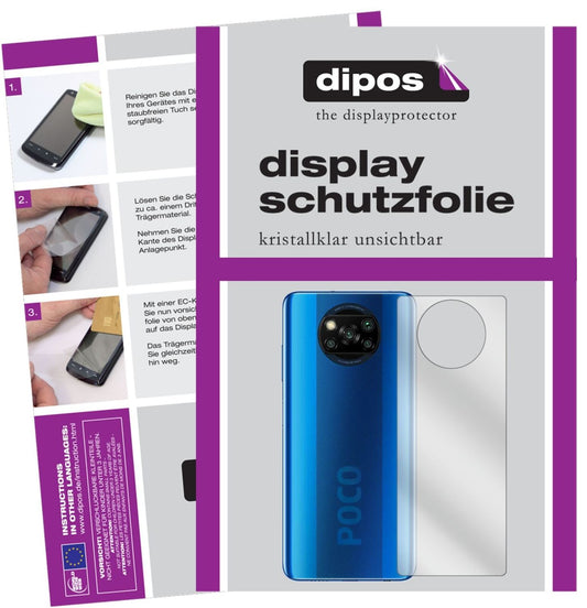 1x Schutzfolie klar für Poco X3 NFC Rückseite Disp (1)
