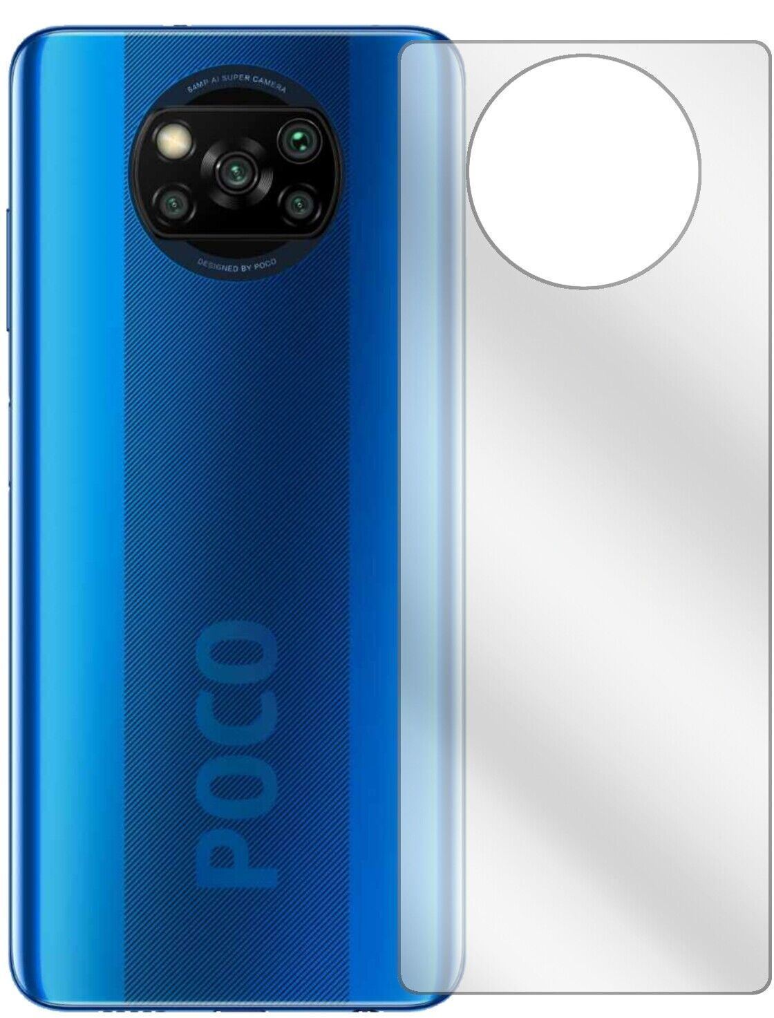 1x Schutzfolie klar für Poco X3 NFC Rückseite Disp (2)