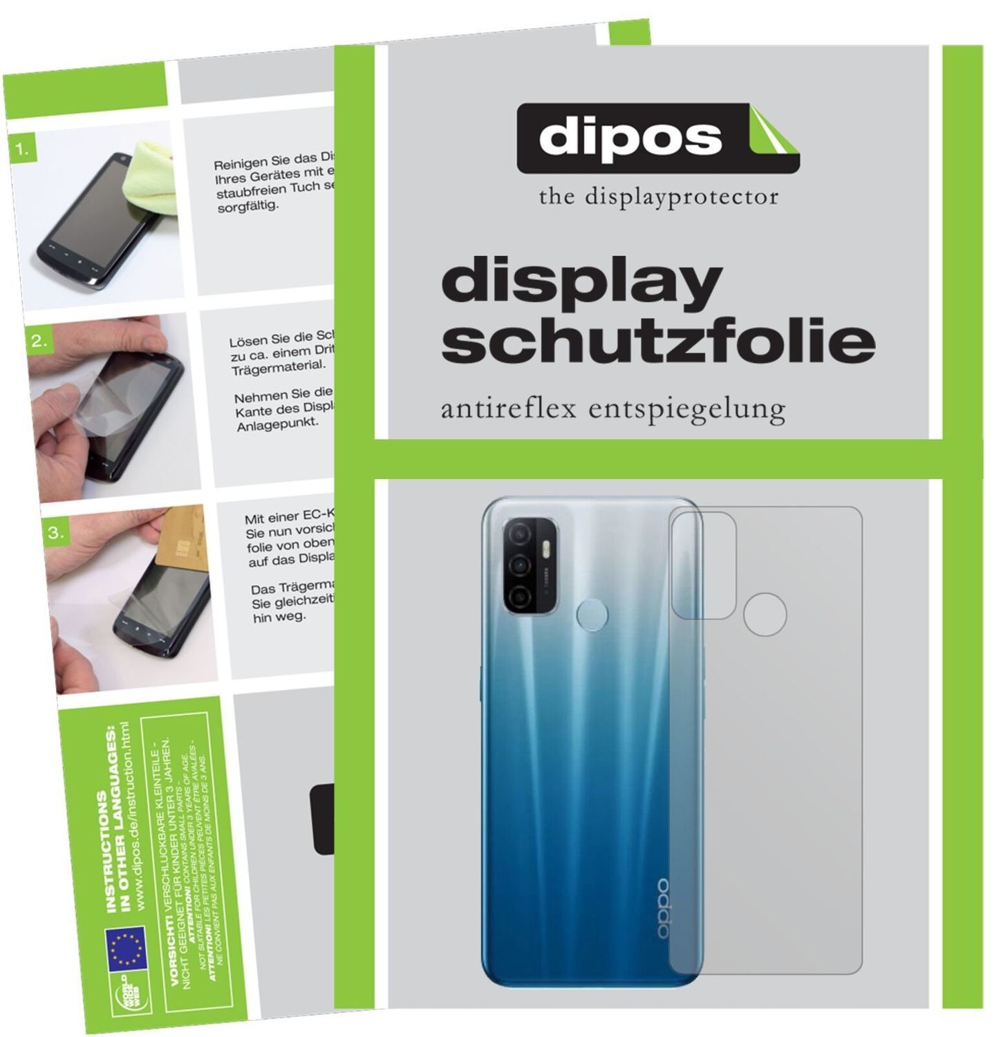 5x Schutzfolie matt für Oppo A53 (2020) Rückseite  (1)
