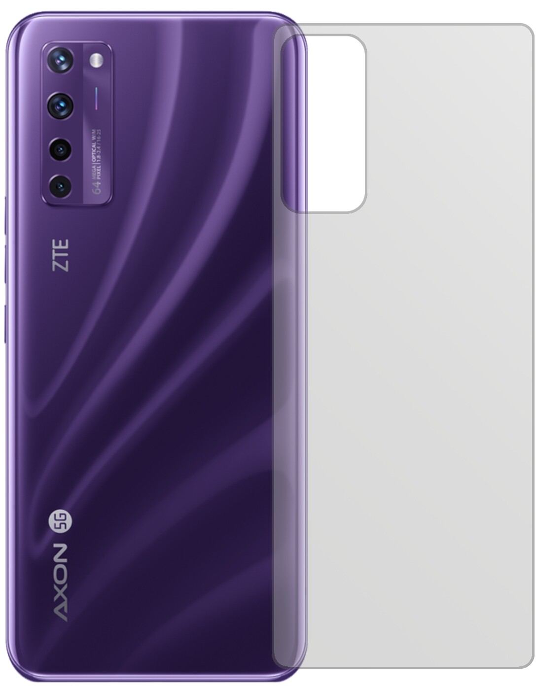 2x Schutzfolie matt für ZTE Axon 20 5G Rückseite D (2)