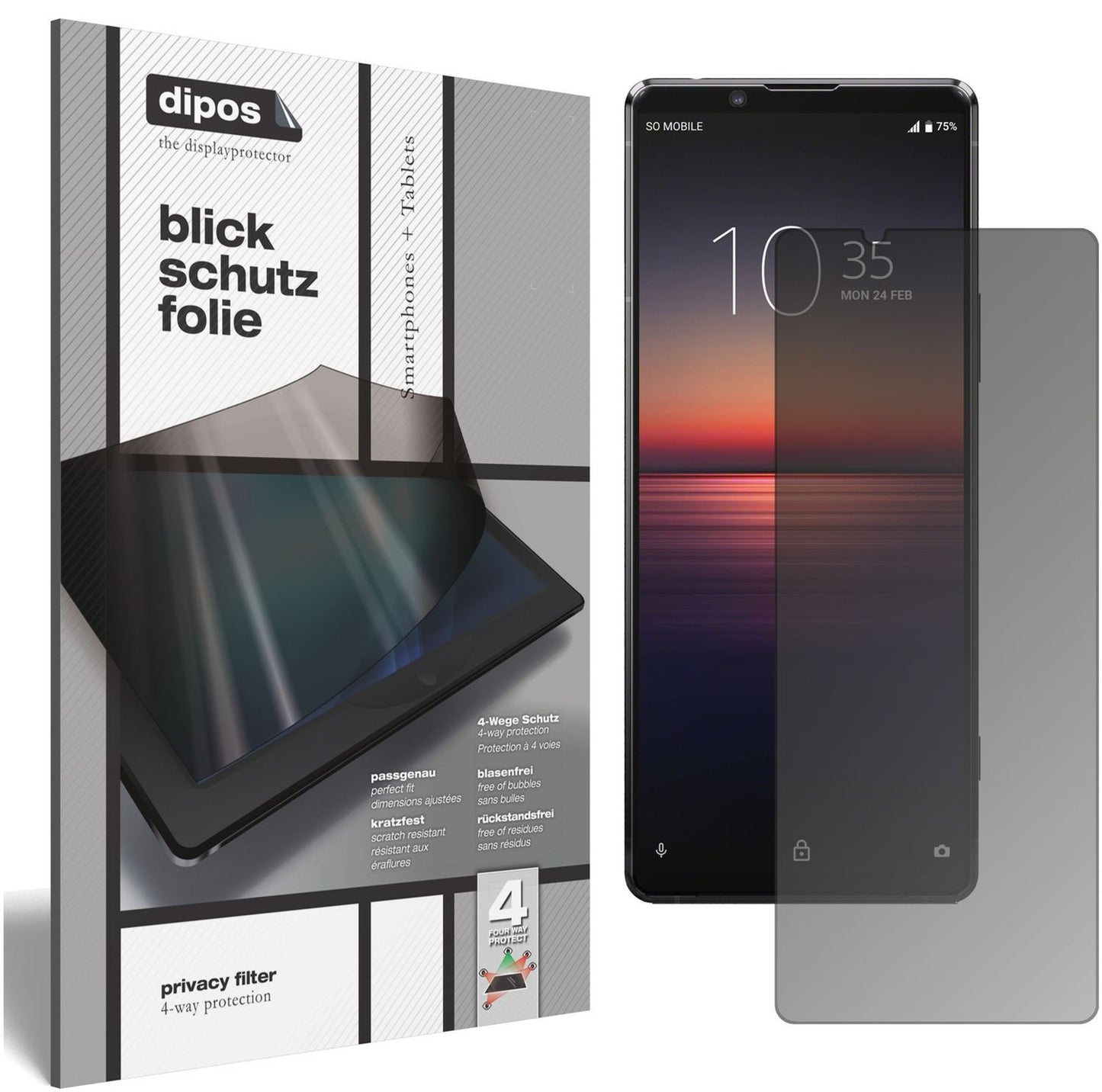 Blickschutzfolie für Sony Xperia 1 II matt Schutzf (1)
