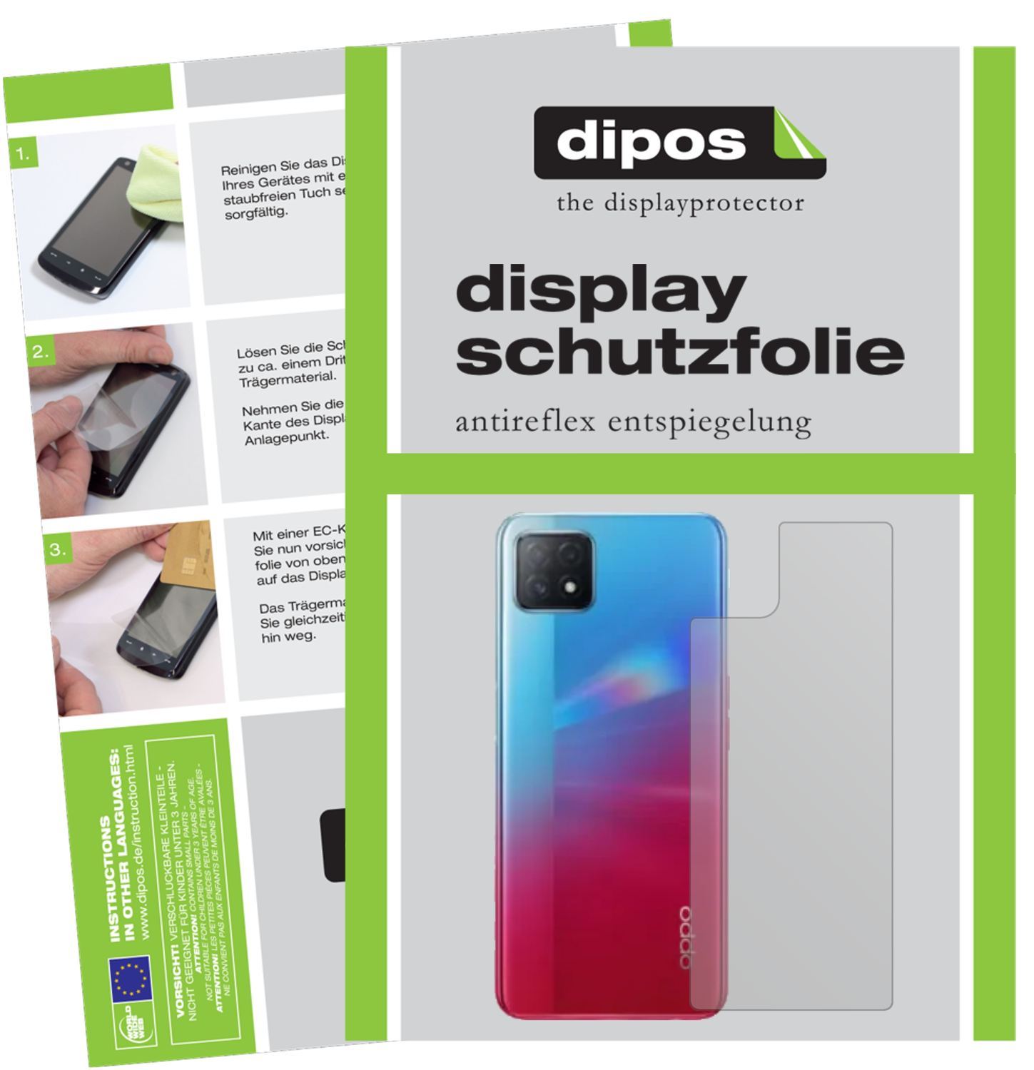 1x Schutzfolie matt für Oppo A72 5G Rückseite Disp (1)
