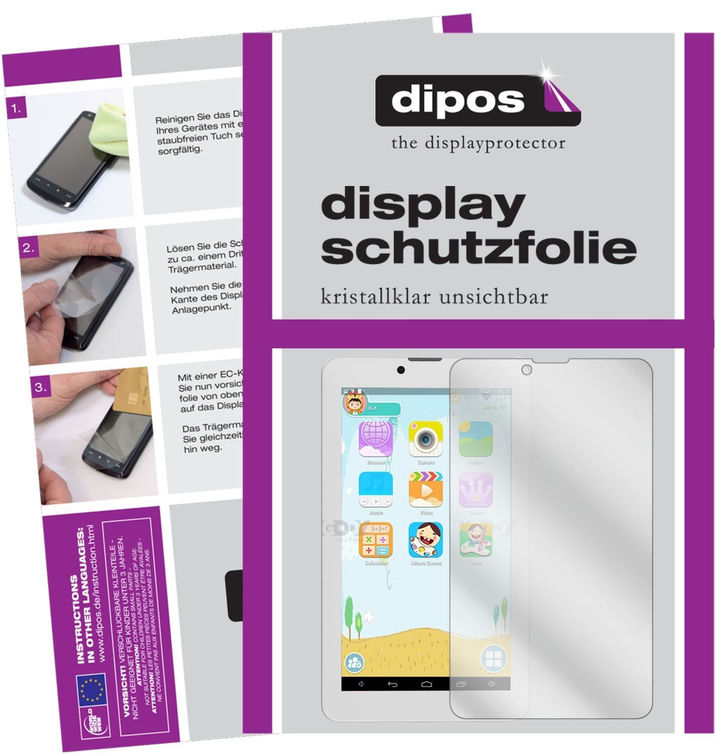 2x Schutzfolie klar für XGODY X701 7 Zoll Display- (1)