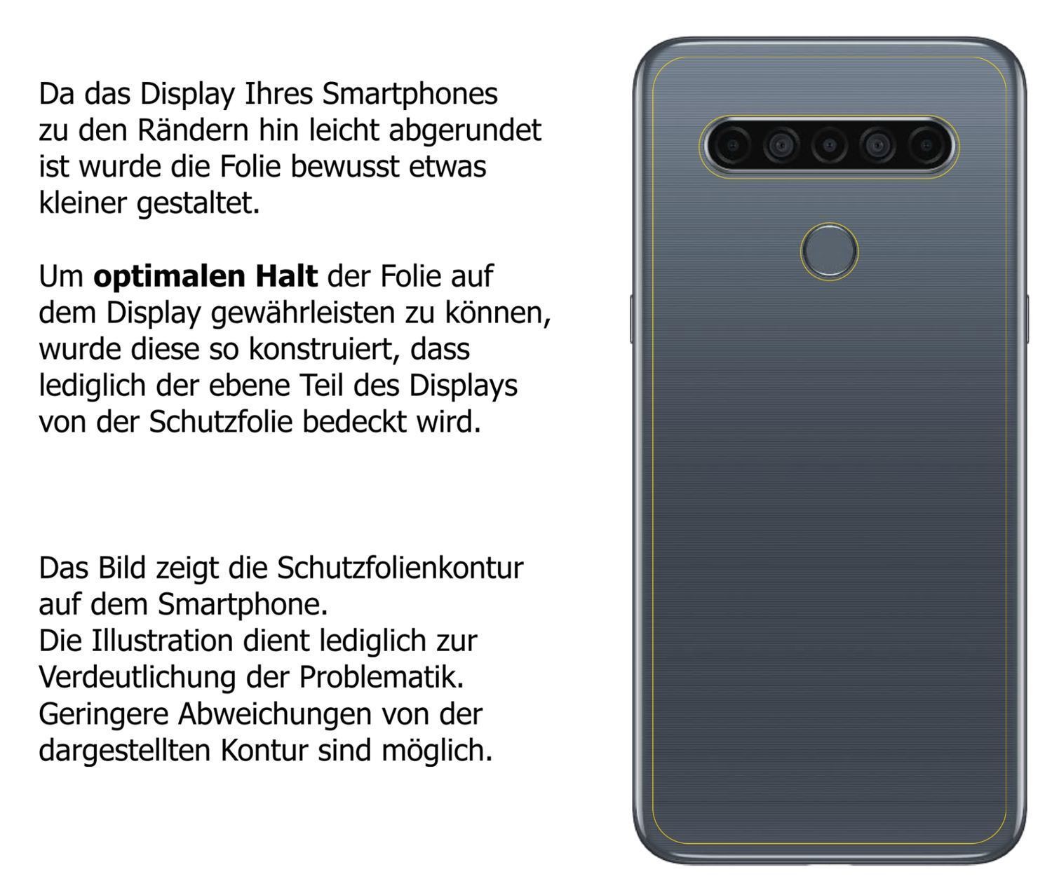 1x 9H Schutzfolie matt für LG K61 Rückseite Panzer (3)
