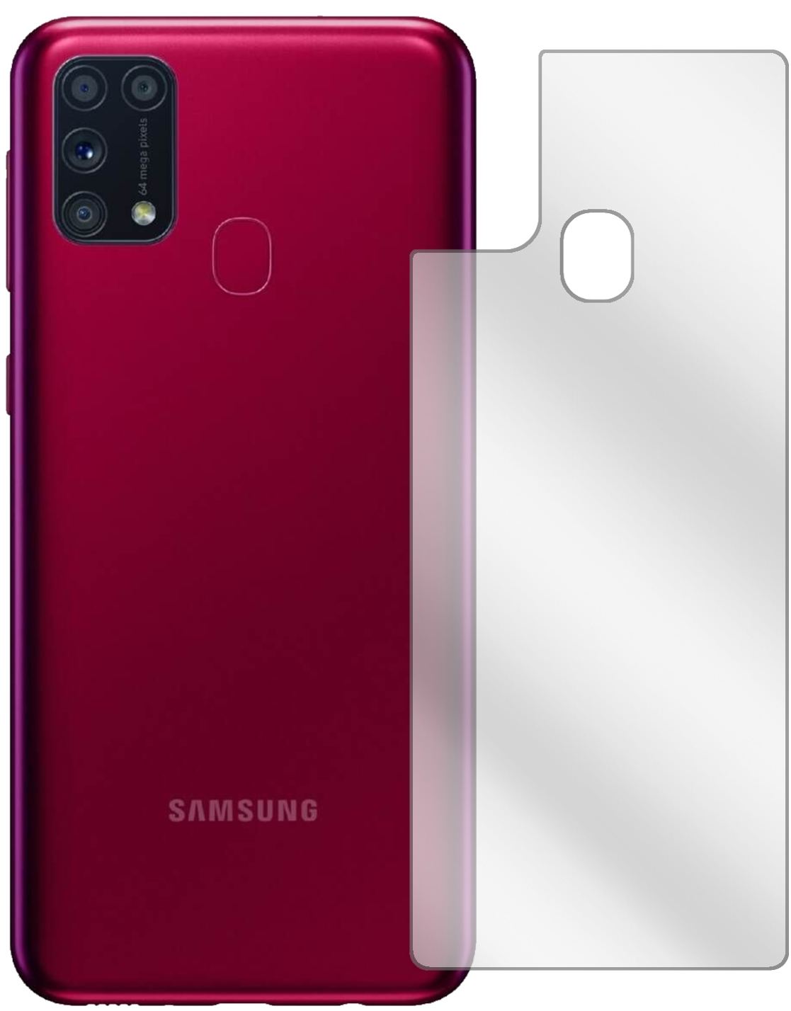 5x Schutzfolie klar für Samsung Galaxy M31 Rücksei (2)