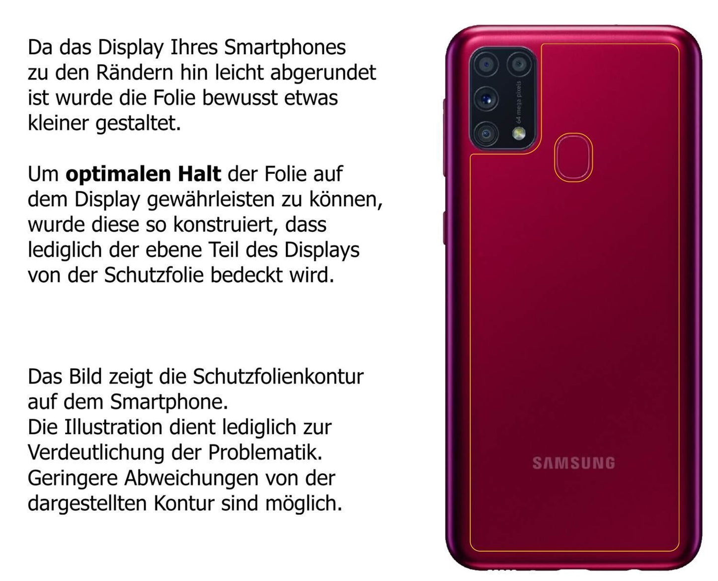 2x Schutzfolie klar für Samsung Galaxy M31 Rücksei (5)