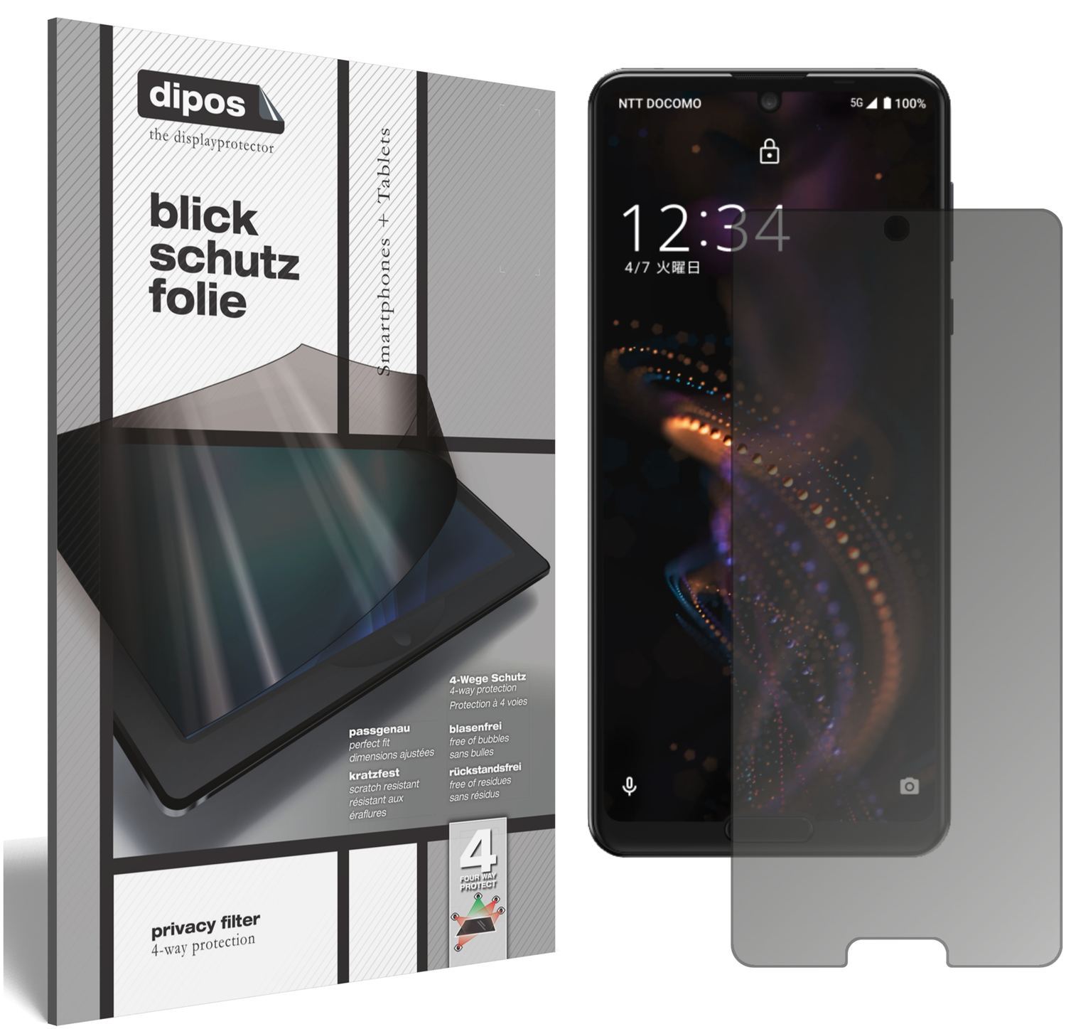 Blickschutzfolie für Sharp Aquos R5G matt Schutzfo (1)