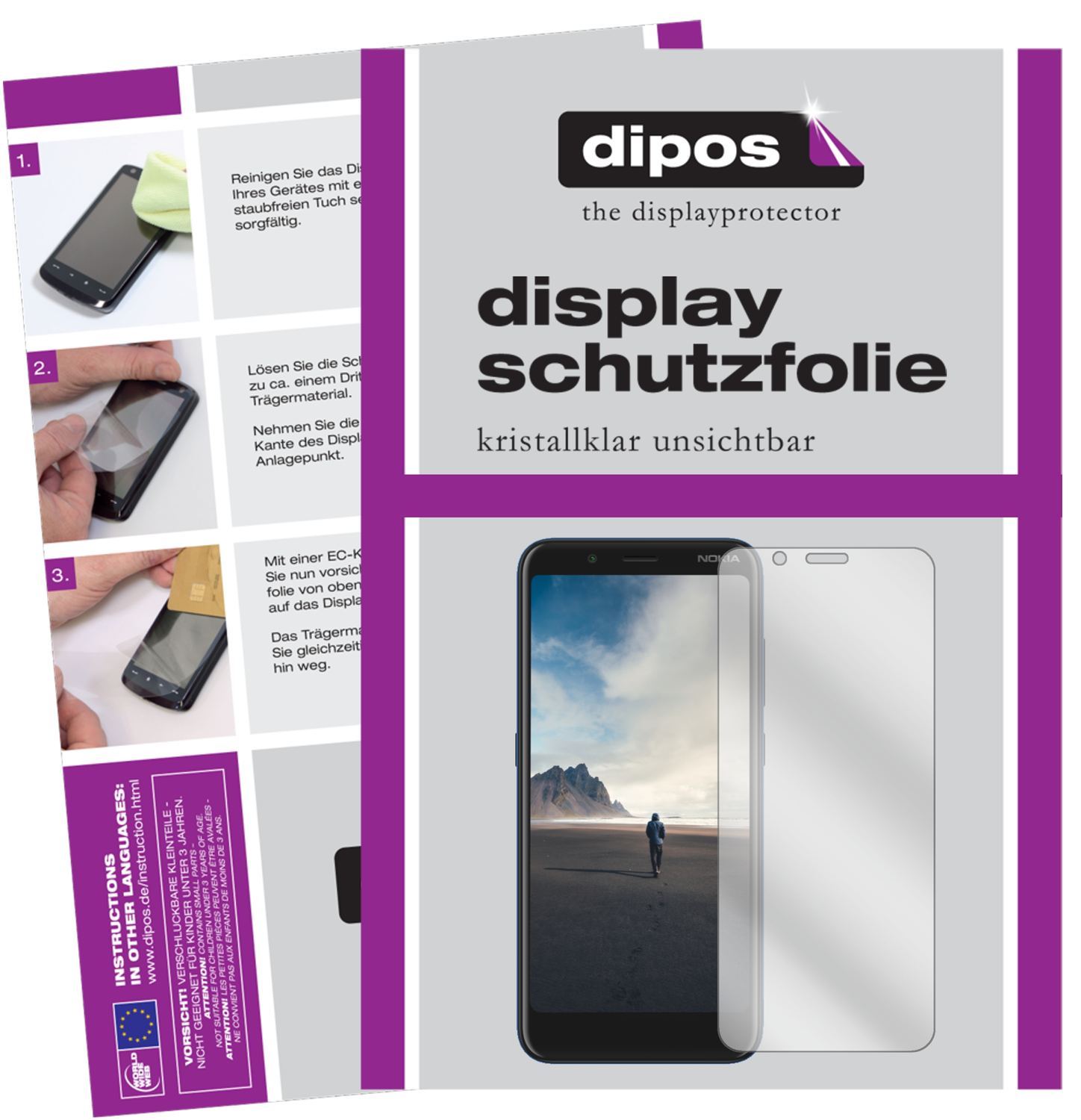 2x Schutzfolie klar für Nokia C2 Tava Display-Schu (1)