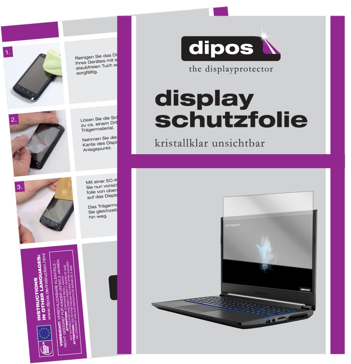 2x Schutzfolie klar für Medion Erazer P15609 Displ (1)